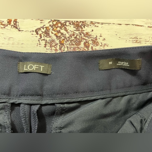 Loft Marissa pant with ribbon trim size 00 navy - Picture 4 of 8